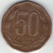Chile 50 pesos 2006 25 mm nr 1