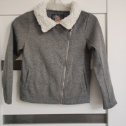 Cool club fajna bluza sweter z futerkowym kołnierzykiem 140