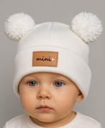 Biała czapka dziecięca akryl 1- 3 latka 