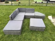 Vida XL zestaw mebli ogrodowych balkonowych 6 części rattan szary