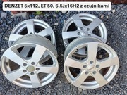 Używane felgi aluminiowe DENZET 16” 5x112 z czujnikami ciśnienia – 4 sztuki