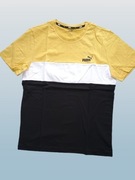 PUMA BLOCK Tee 587159-99  EU L  żółto-biała  klatka 114 cm