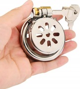 Stalowy mikro pas cnoty płaski flat cage chastity oring 40mm