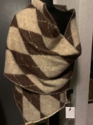 ZARA designerski szal szalik żakardowy romby oversize duży