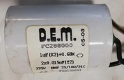 Kondensator D.E.M. 1 uF 2x0,015 uF 275V Ariston