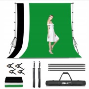 Zestaw do studia fotograficznego z 3 tłami muslinowymi Emart 2,6x3m