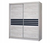 Szafa Turyn 203x61x215cm dąb craft/grafitowe szkło