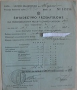 Świadectwo przemysłowe Chrzanów 1938 ślusarskie