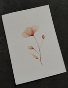 Obraz Akwarela A6 –Delikatny kwiat w odcieniach brązu