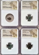 Cztery monety z czasów biblijnych - grading NGC - 4x Prutah Judaea