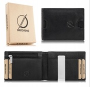 Portfel Męski Skórzany Czarny Cienki Portfel Brodrene Slim Wallet Rfid 