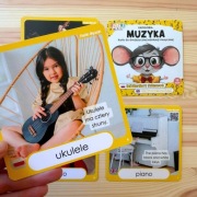 Fiszki po angielsku dla dzieci – INSTRUMENTY STRUNOWE | karty + AUDIO