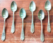 Zabytkowe posrebrzane łyżeczki do herbaty 6 szt.