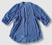 Matalan wizytowa bluzka lawendowa w białe groszki ze stójką 16/ 44