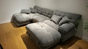 Sofa w kształcie litery L do salonu, czteroosobowa, sofa chmurowa