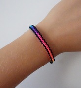 Bransoletka  sznurkowa pleciona czarna kolorowa bransoletka przyjaźni 