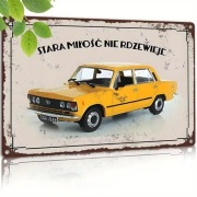 Metalowy Plakat FSO Fiat 125p  Polskie Auto PRL Blacha 20 x 30 cm