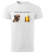 Koszulka bawełniana biała z nadrukiem nowa