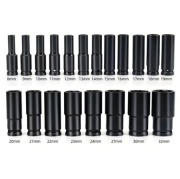 Zestaw Nasadek Udarowych 1/2 Klucze Nasadki Długie CrV 8-32mm Mocne 20szt