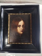 Stary obraz olej ,,Portret młodej kobiety "