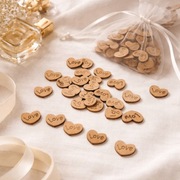 100 Sztuk Mini Drewniane Serce | Prezent Walentynki | Dekoracja | HandMade