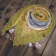 Szydełkowa chusta ombre 12 Steps, 100% rękodzieło 