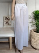 NOWE Białe luźne spodnie palazzo szerokie letnie zwiewne wiskozowe M 38