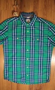 Koszula s.Oliver r. M zielona kr rękaw bawełniana męska kratka 