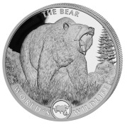 Srebrna Moneta Congo  Worlds Wildlife  The Bear 2022