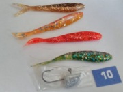 Gumy jaskolki 6 cm.- zestaw 4 szt. + glowka jig jako gratis !