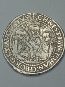 Moneta 1 talar z 1600r. Saksonia-Christian II,Georg I,August,PIĘKNY,stan:2-