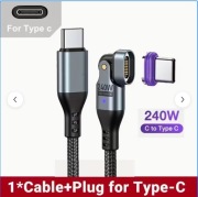 AUFU Kabel USB typ C końcówka magnetyczna 240 W przegubowa 1m