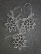 Ozdoby gwiazdki z perel 3szt