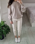 Magasin du nord beżowy wełniany sweter 50% wełna XL