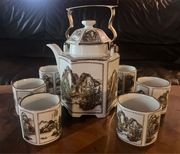 Sześciokątny dzbanek do herbaty + 6 kubeczków - Niemcy/Japonia