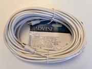 Przewód kabel antenowy 75 dB z wtykami męski żeński + adapter 10 metrów