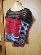 bluzka koronka nad biustem i chusta oryginalny wzór L /XL