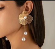 Kolczyki Boho-  Duże złote kwiaty