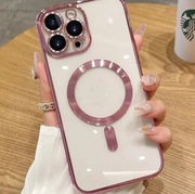 Plecki interamer Etui magnetyczne Clear Apple iPhone 16 Pro różowe 