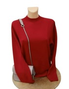 Sweter golf nowy z metką 100% wełna 44 XXL czerwony wool