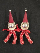 Bombki pajacyki PRL 2 szt  retro ozdoby choinkowe zabawki pajace na choinkę