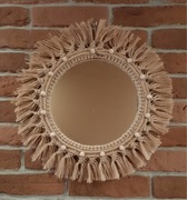 Lustro boho ze sznurka jutowego makrama 