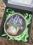 OBRAZ-MAGNES RĘCZNIE MALOWANY Lawenda + pudełko