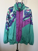 Kurtka vintage 90s neon retro oversize wiatrówka kolorowa L XL