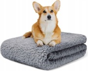 Koc dla psa kota polarowy Miękki Ciepły Puszysty 210x165cm Szary