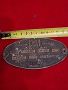 Mosiężna tabliczka znamionowa D&M WEMBLEY