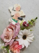 Ozdoba koszyczek wielkanocna kwiaty królik jajko 