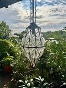 Rzeźbiarska Lampa BRUTALIZM Szkło w Klatce Artystyczny Unikat Design PRL