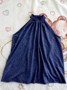 Elegancka połyskująca granatowa bluzka Zoul 34 36 38 40 jak nowa