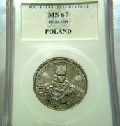 100 zl. 1988 Jadwiga  MS67
